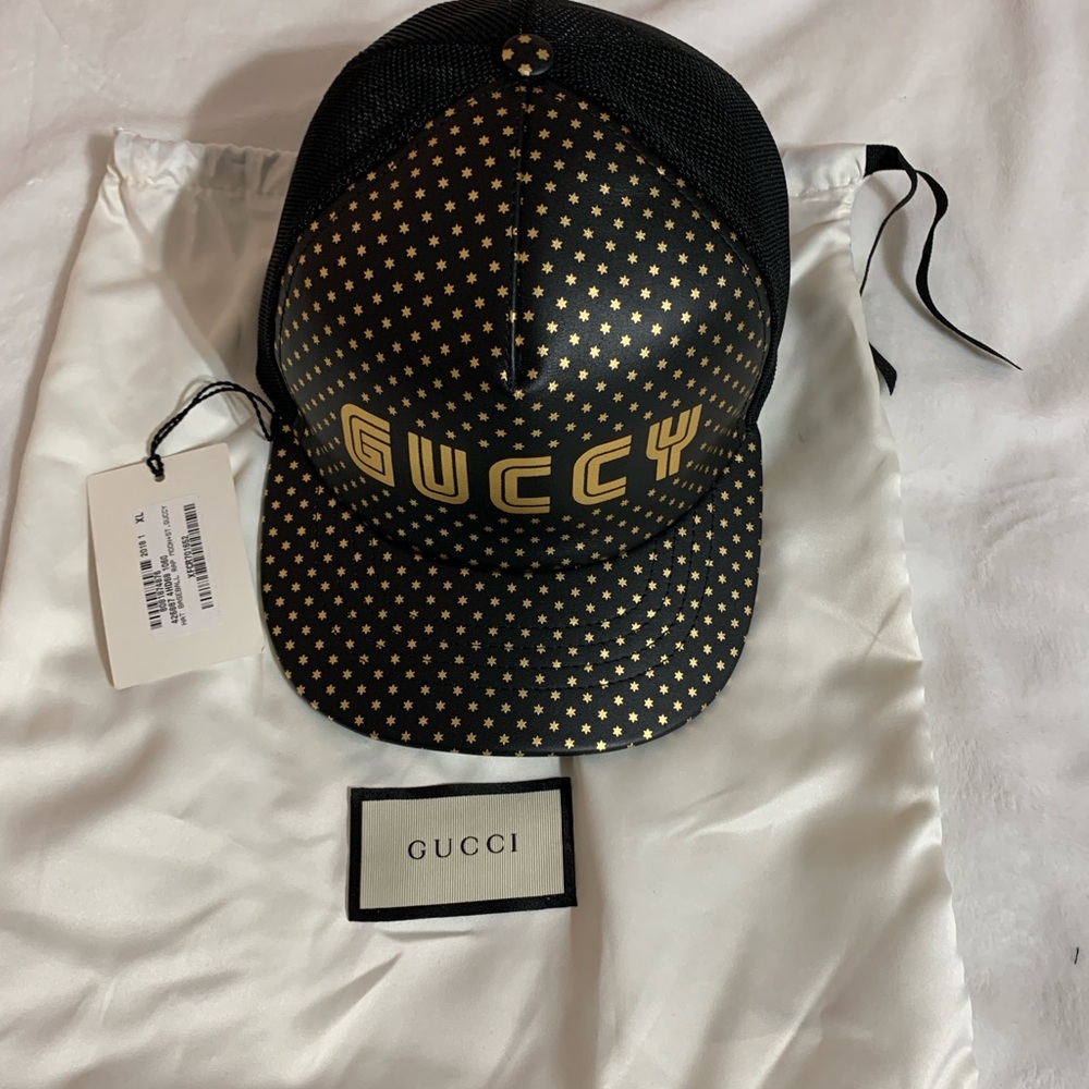 Gucci X Sega Leather Guccy Stars Baseball Hat Baseball Cap Beanie New